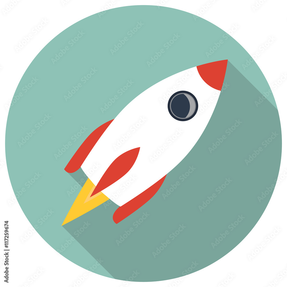 Rocket icon, flat vector illustration Rocket icon, flat vector illustration