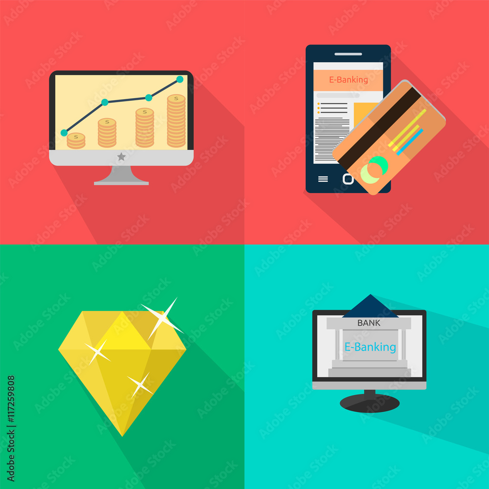 Finance and Banking Icons Set Finance and Banking Icons Set