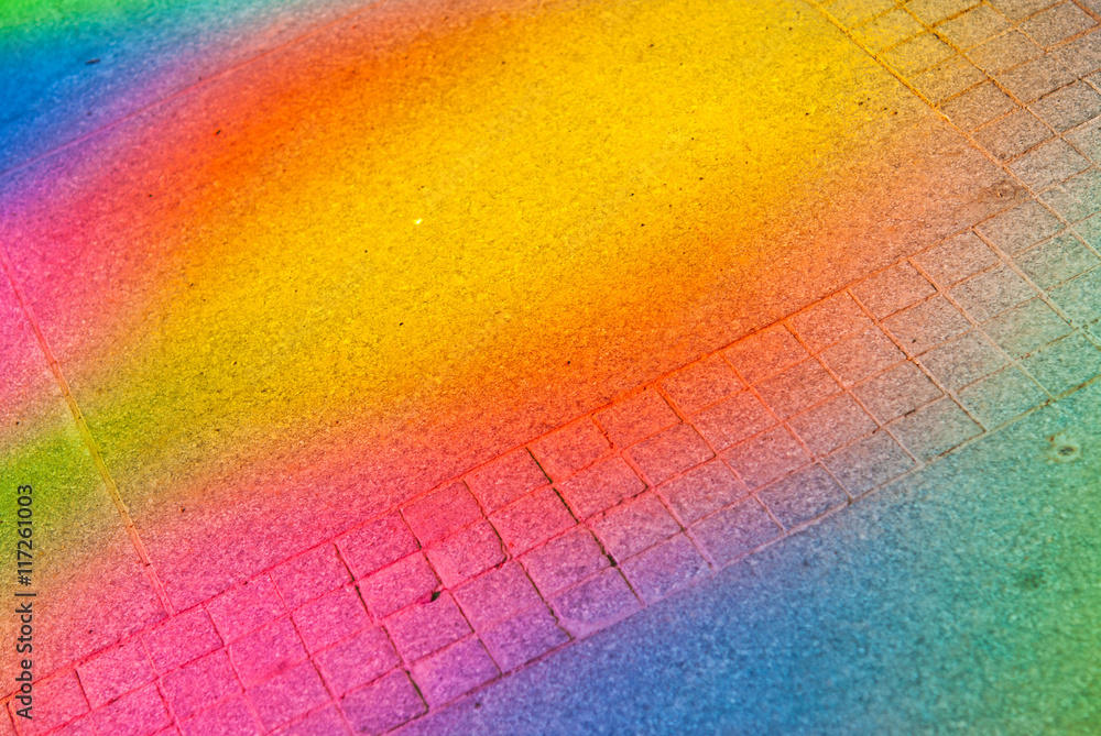 Colored stains on the stone pavement Colored stains on the stone pavement