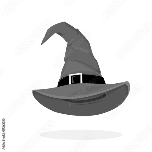 A vector illustration of a Witches Hat Flat Icon.
Witches Hat internet Icon - Witch Halloween Costume Concept.