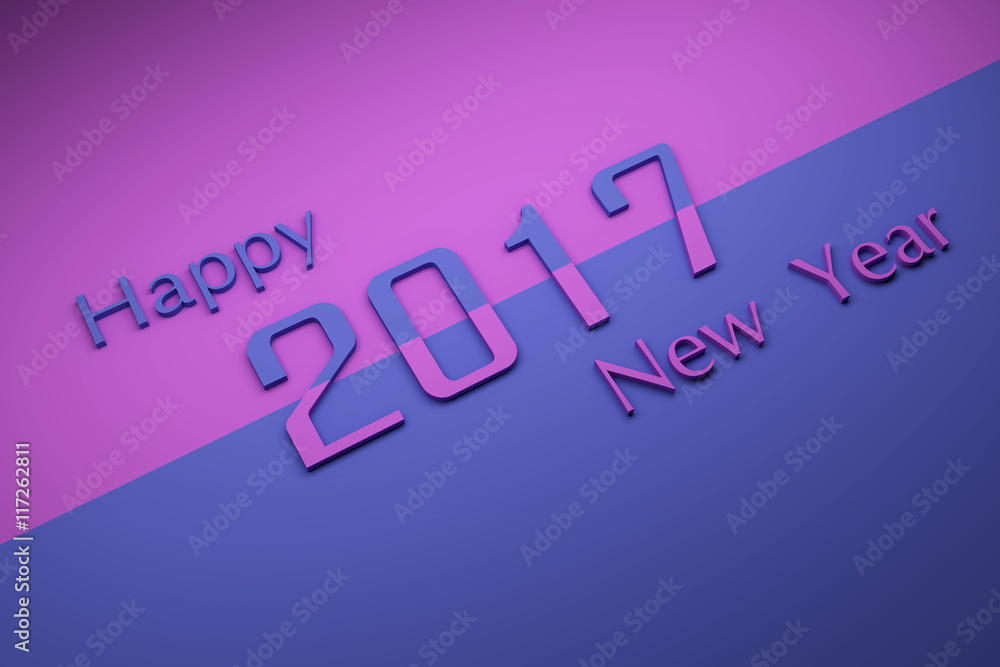 Fototapeta premium New Year 3D Rendering Image