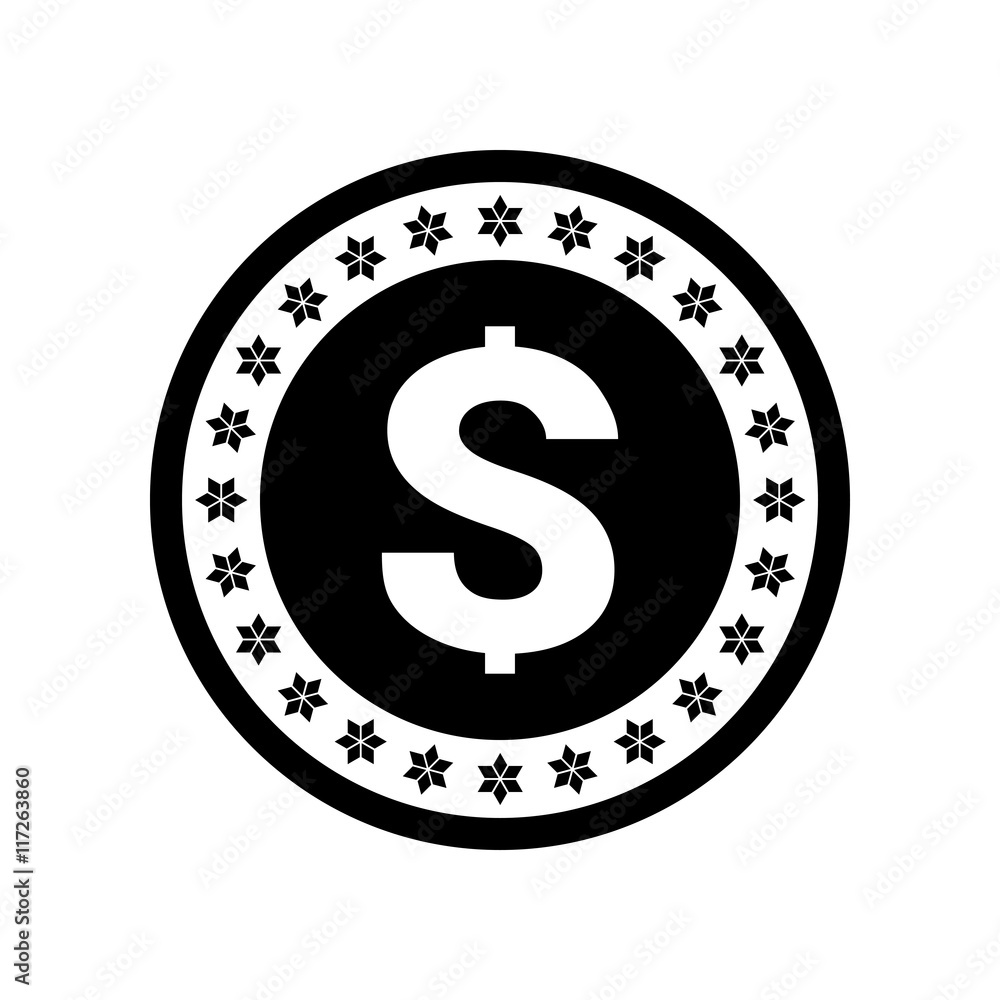 Dollar money coin icon - Vector Dollar money coin icon - Vector