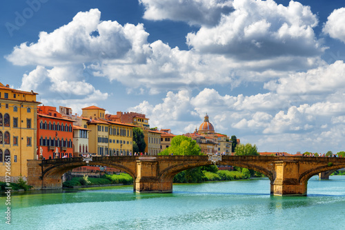 The Ponte Santa Trinita over the Arno River, Florence, Italy photo