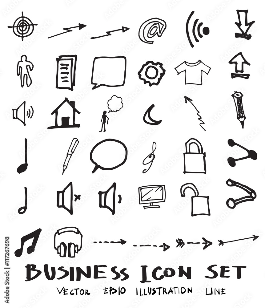 Business doodles sketch vector ink eps10 Business doodles sketch vector ink eps10