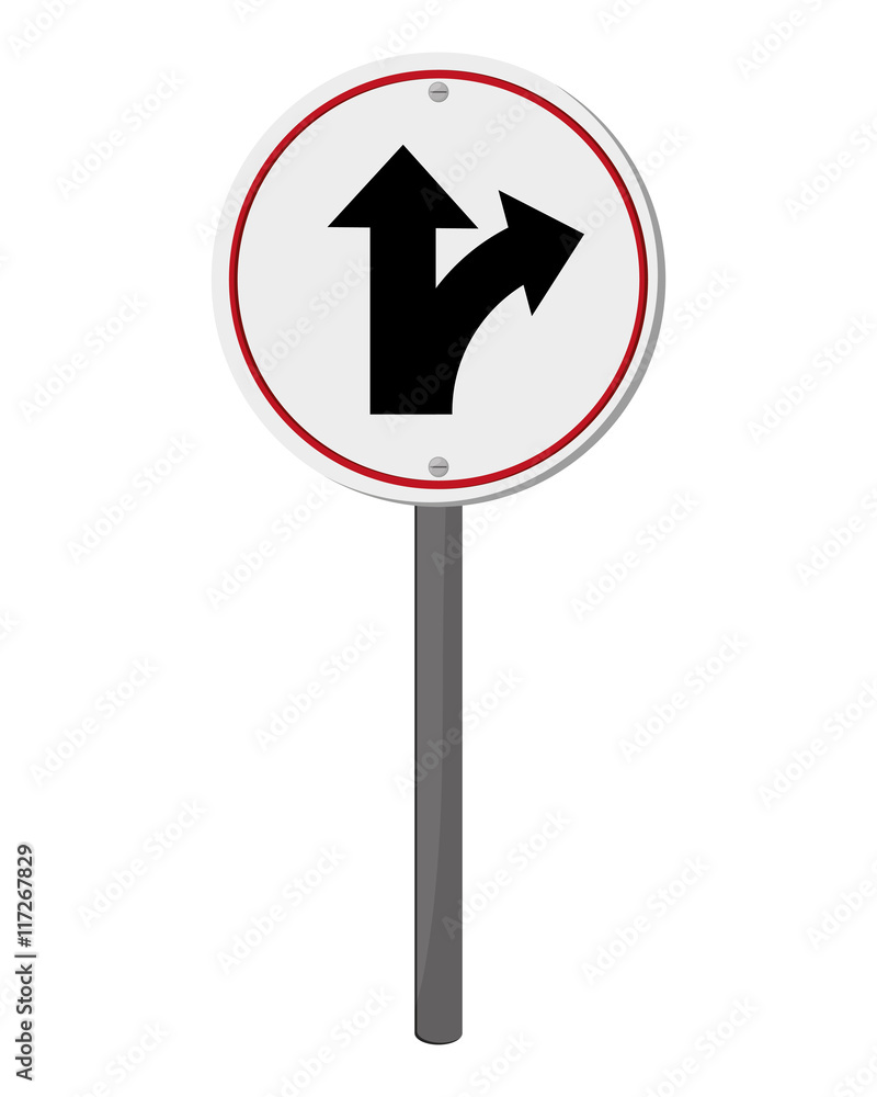 flat design bifurcation traffic sign icon vector illustration flat design bifurcation traffic sign icon vector illustration