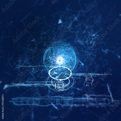 Fototapeta Naklejka Na Ścianę i Meble -  Abstract triangle Earth