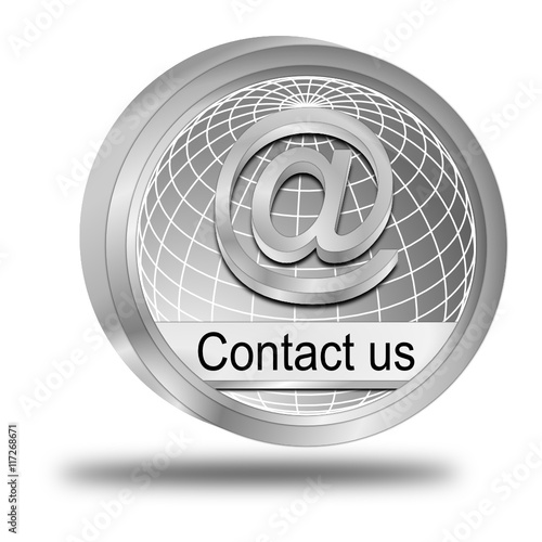 Button contact us - 3D illustration