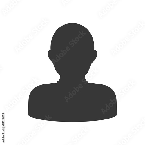 Avatar male concept represented by man head and torso silhouette icon. Isolated and flat illustration