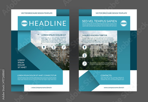 Φωτογραφία Blue annual report brochure flyer layout template
