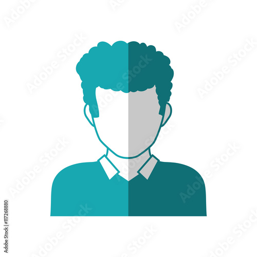 Avatar male concept represented by man head and torso silhouette icon. Isolated and flat illustration