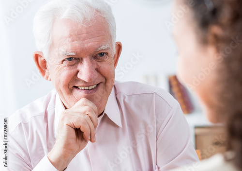 Wallpaper Mural Senior man smiling to young woman Torontodigital.ca