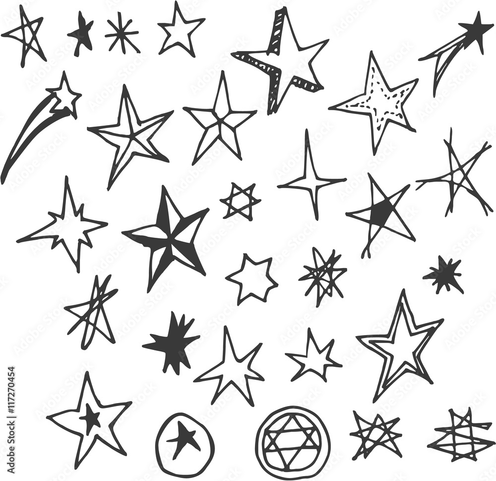 Star Doodles, hand drawn vector illustration eps10 Star Doodles, hand drawn vector illustration eps10
