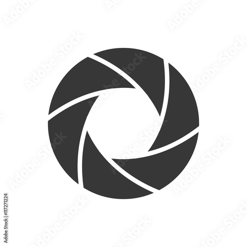 Camera concept represented by shutter silhouette icon. Isolated and flat illustration