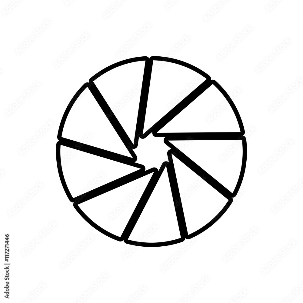 Camera concept represented by shutter silhouette icon. Isolated and flat illustration Camera concept represented by shutter silhouette icon. Isolated and flat illustration