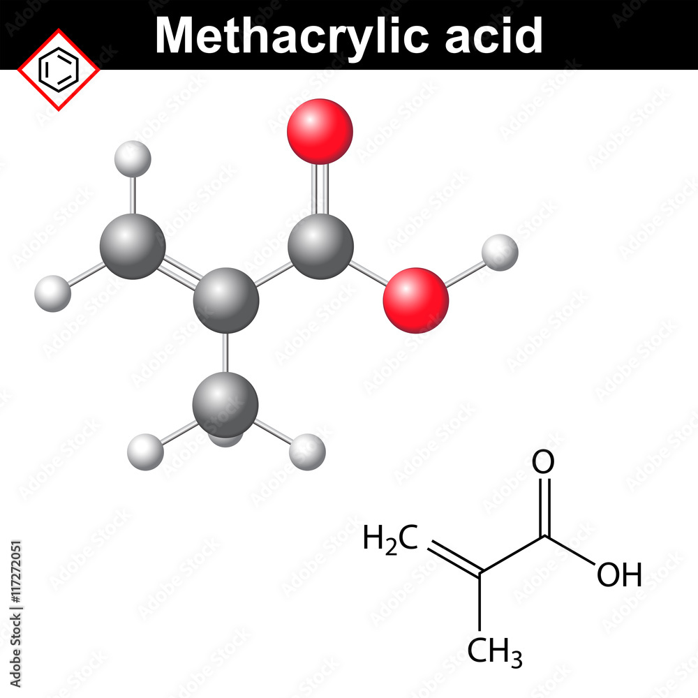 Methacrylic acid molecule Methacrylic acid molecule