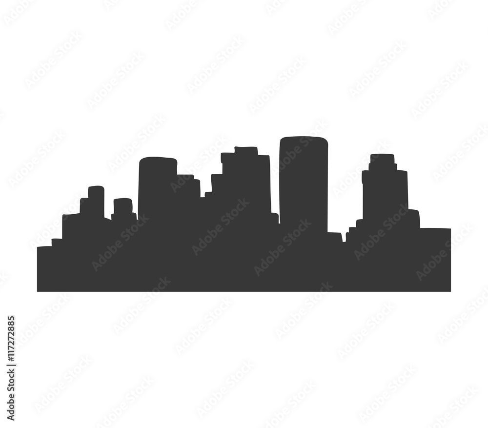 City concept represented by silhouette of buildings icon. Isolated and flat illustration