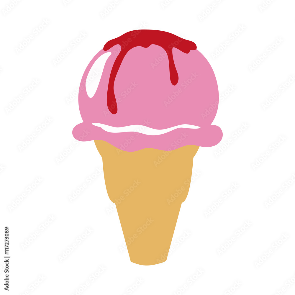Dessert and sweet concept represented by cone of ice cream icon. Isolated and flat illustration Dessert and sweet concept represented by cone of ice cream icon. Isolated and flat illustration