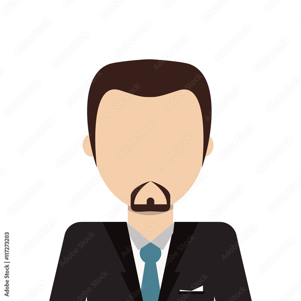 flat design faceless man with facial hair wearing suit icon vector illustration flat design faceless man with facial hair wearing suit icon vector illustration