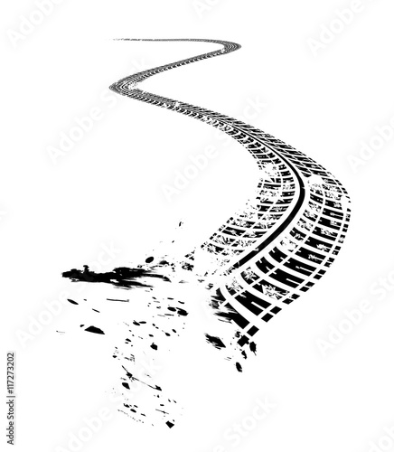Tire tracks vector