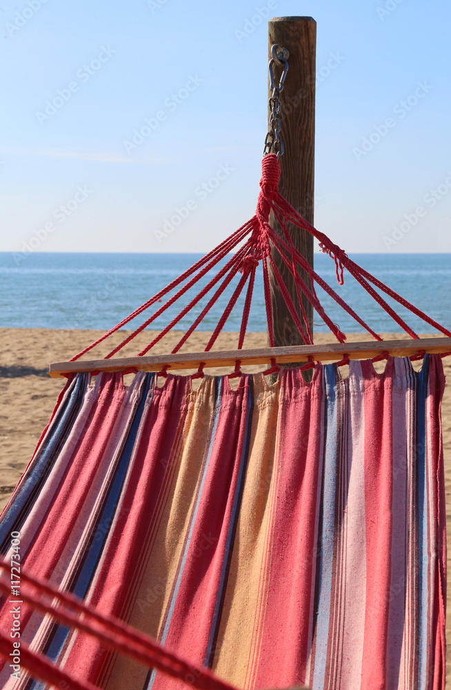 hammock for relaxing on the beach by the sea at the resort