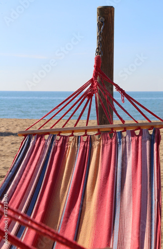 hammock for relaxing on the beach by the sea at the resort