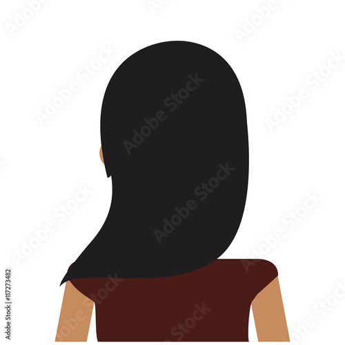 flat design woman rearview icon vector illustration