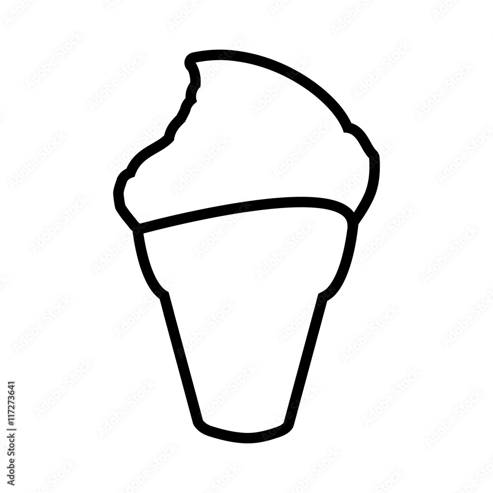Dessert and sweet concept represented by cone of ice cream icon. Isolated and flat illustration