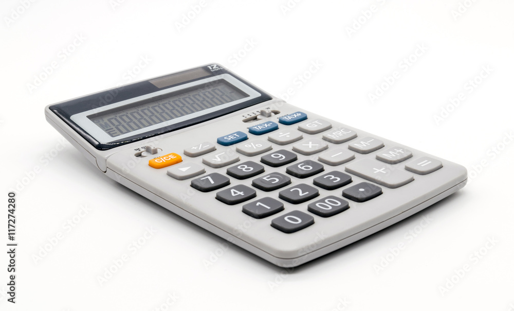 Calculator on white background Calculator on white background