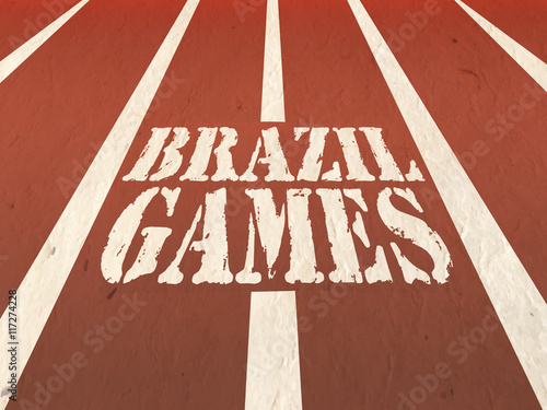 Poster, Banner with Stylish Text Brazil Games.