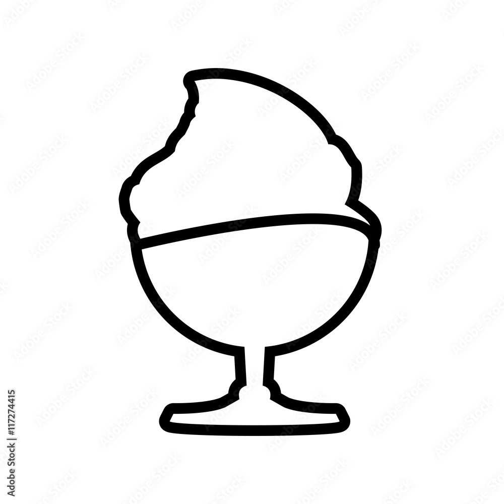 Dessert and sweet concept represented by cup of ice cream silhouette icon. Isolated and flat illustration Dessert and sweet concept represented by cup of ice cream silhouette icon. Isolated and flat illustration