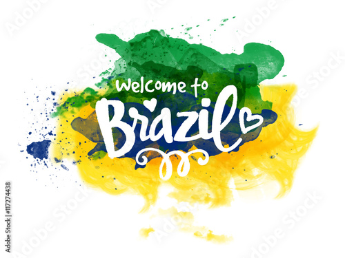 Poster or Banner with Stylish Text for Brazil.