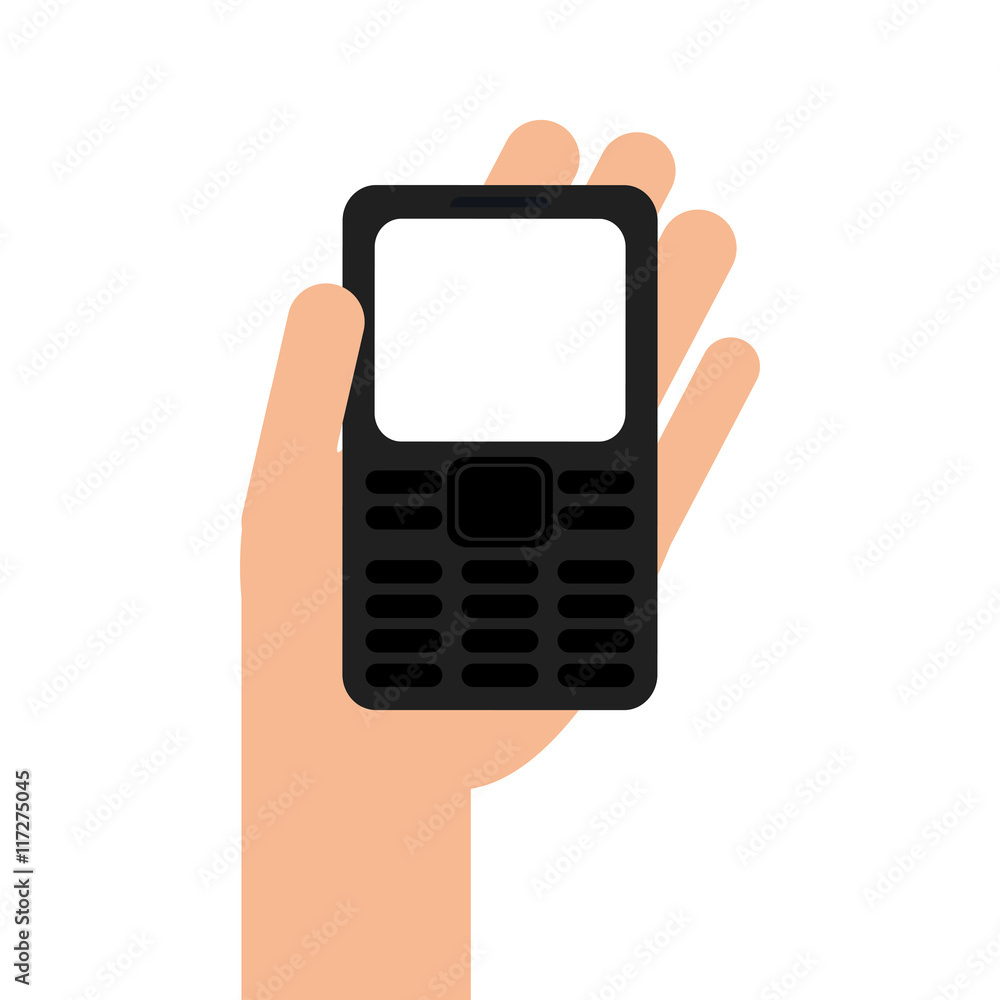 flat design hand holding modern cellphone icon vector illustration flat design hand holding modern cellphone icon vector illustration