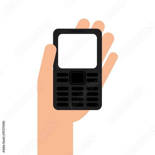 Wallpaper Mural flat design hand holding modern cellphone icon vector illustration Torontodigital.ca