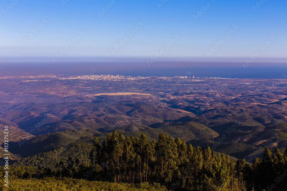 beautiful landscape seen from above in portugal Portimao region