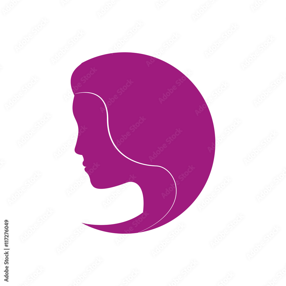 Female and woman concept represented by person icon. Isolated and flat illustration