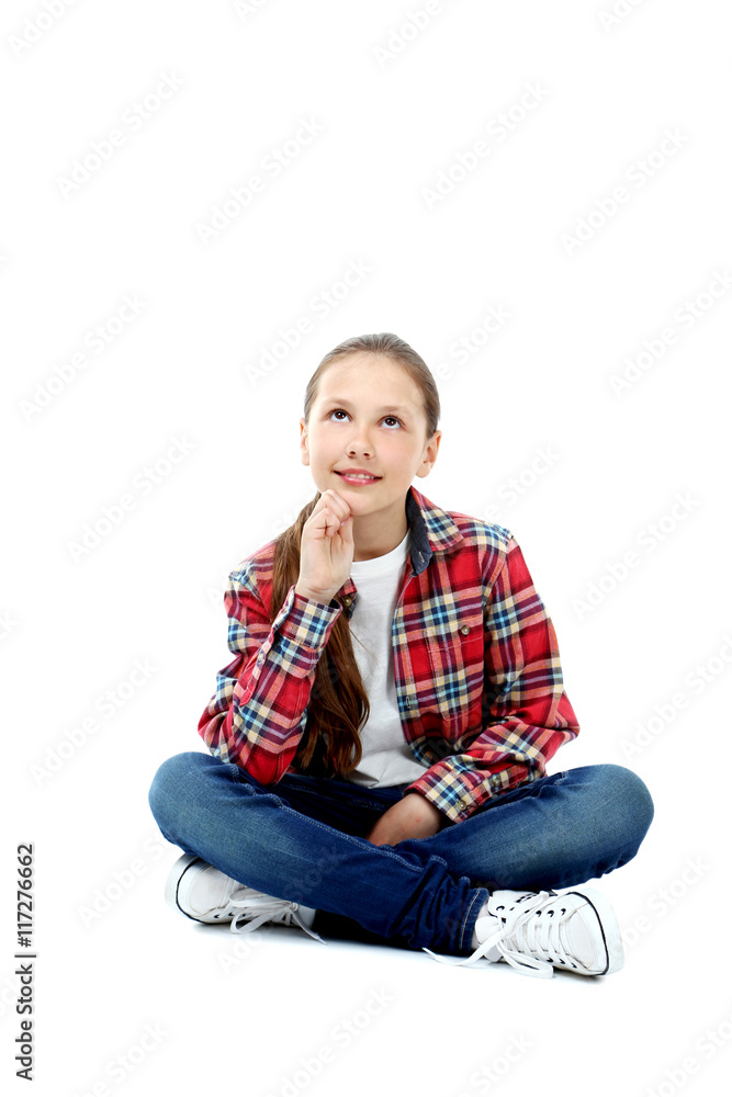 Portrait of young girl isolated on a white Portrait of young girl isolated on a white