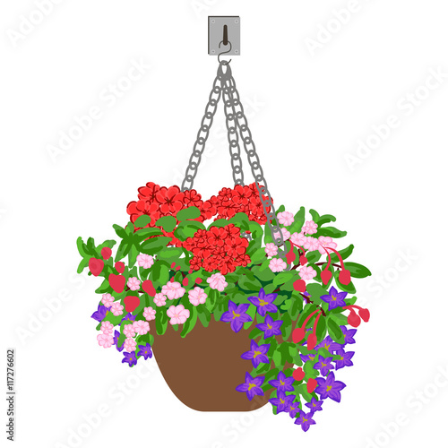 Vector illustration of hanging pot