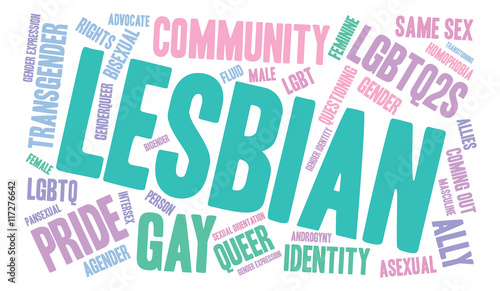 Lesbian Word Cloud on a white background. 
