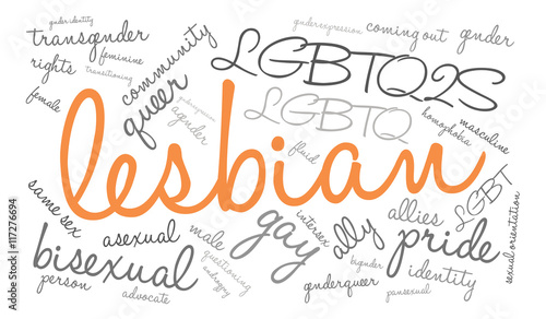 Lesbian Word Cloud on a white background. 