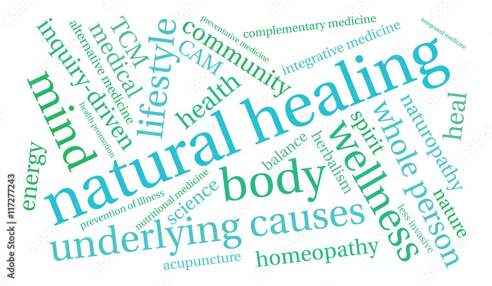 Natural Healing Word Cloud on a white background. Natural Healing Word Cloud on a white background.