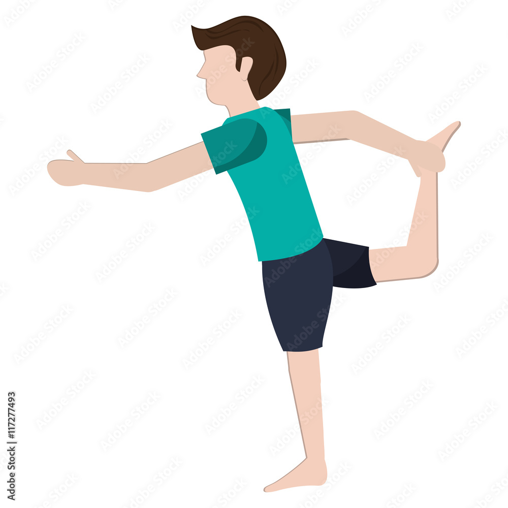 flat design man in yoga pose icon vector illustration flat design man in yoga pose icon vector illustration