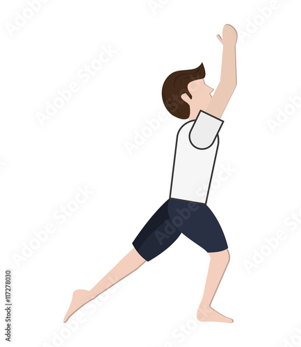flat design man in yoga pose icon vector illustration © Jemastock