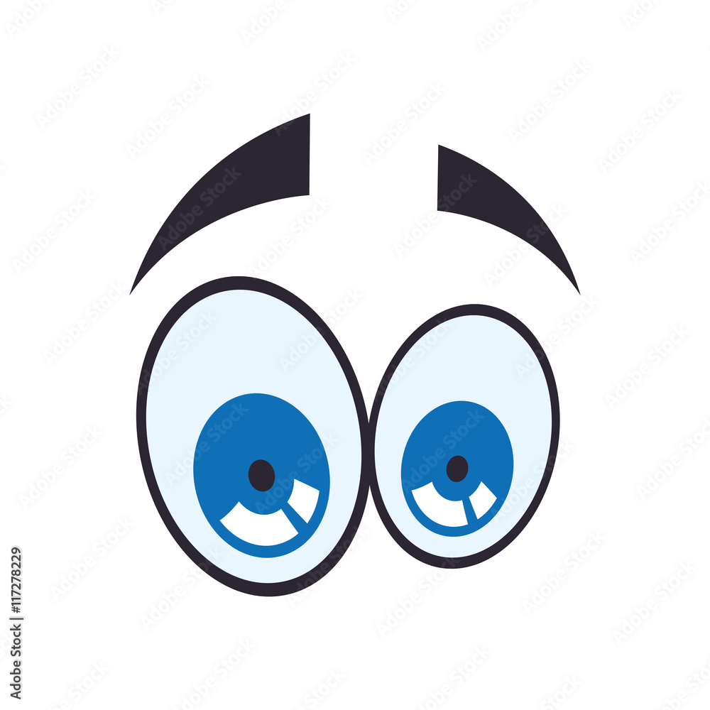 View and look concept represented by cartoon eye icon. Isolated and flat illustration View and look concept represented by cartoon eye icon. Isolated and flat illustration