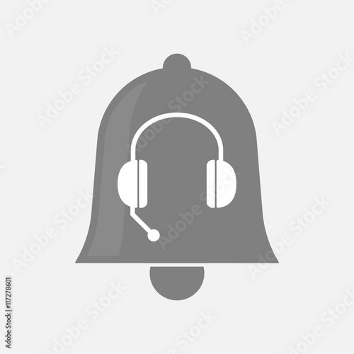 Isolated bell icon with  a hands free phone device