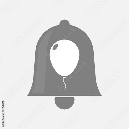 Isolated bell icon with a balloon