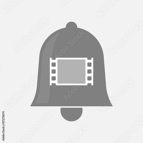 Isolated bell icon with a film photogram