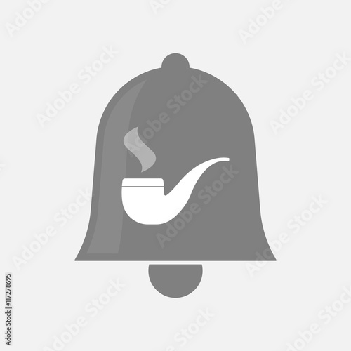 Isolated bell icon with a smoking pipe
