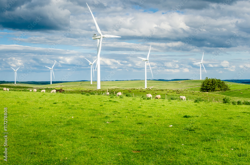 Wind Turbines for Generation of Renewable Energy in the Countryside of England Wind Turbines for Generation of Renewable Energy in the Countryside of England
