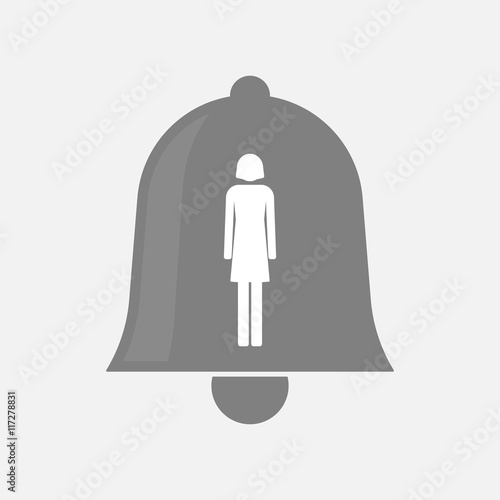 Isolated bell icon with a female pictogram