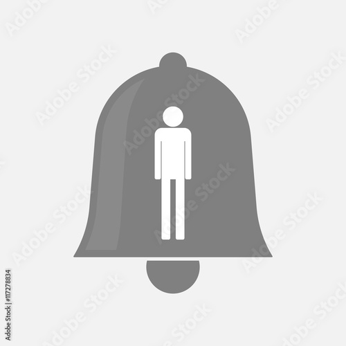 Isolated bell icon with a male pictogram